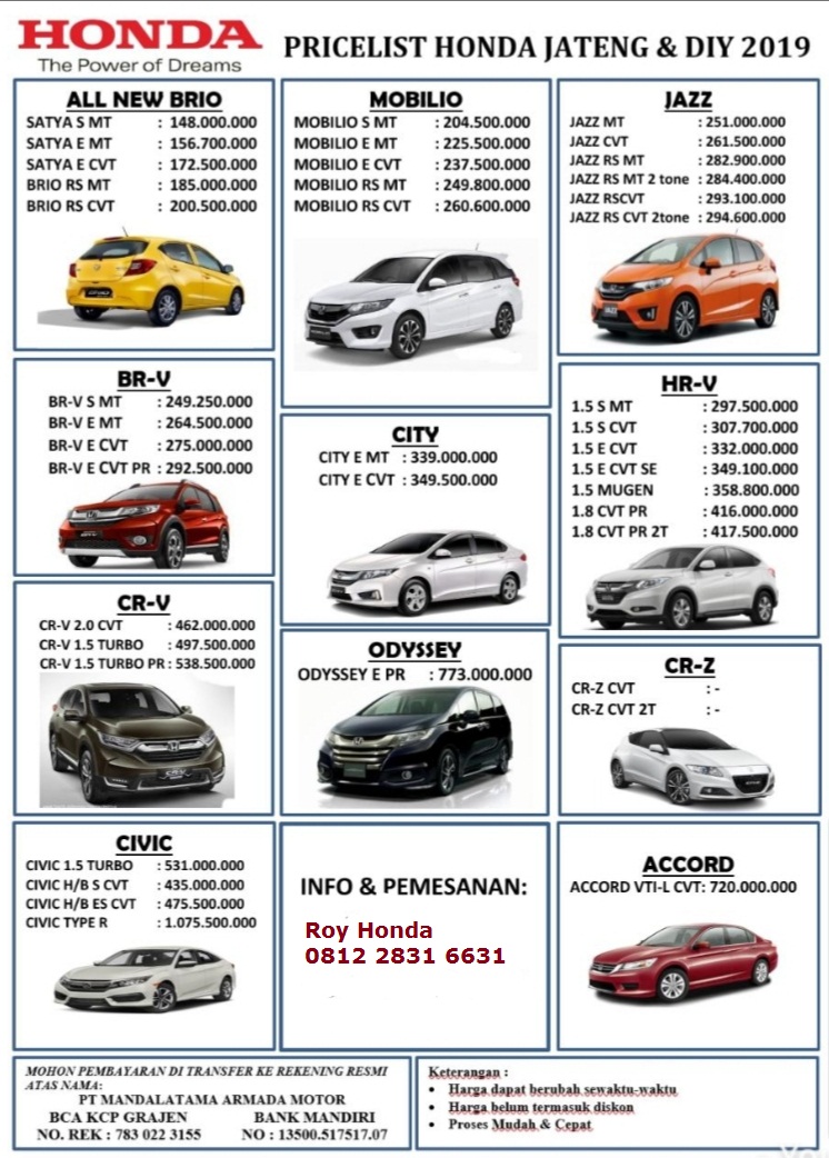 Harga Honda Mobilio Semarang 2019 Promo Diskon Harga Cicilan Dp Kredit Ringan