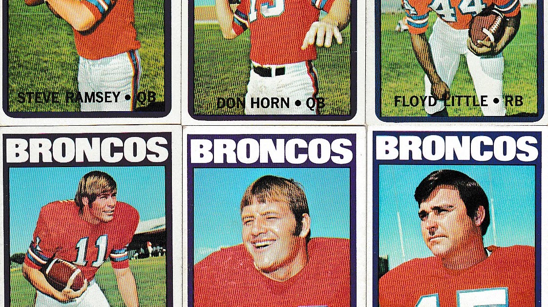 1972 Football Cards Denver Broncos