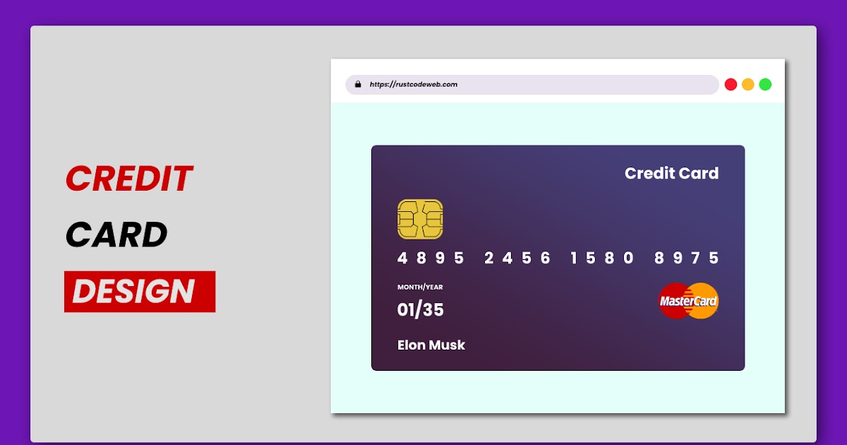 Credit Card Design | HTML And CSS | RUSTCODE