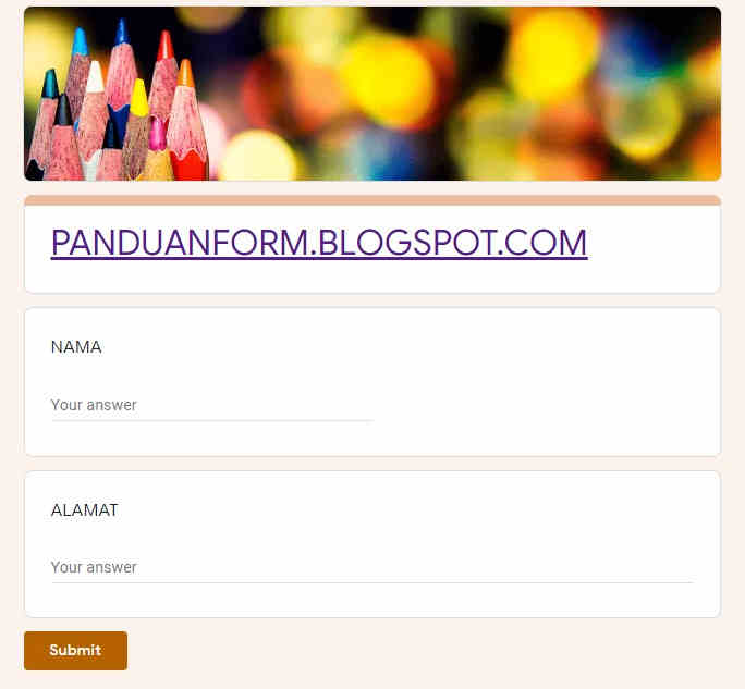 Contoh Google Form