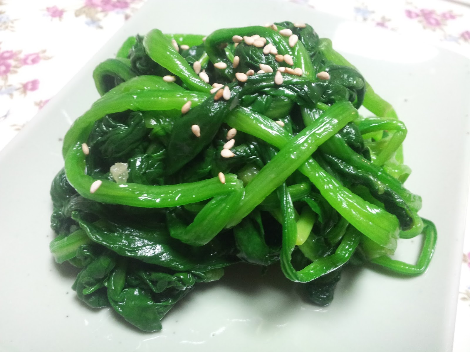 My Korean Food Recipes Korean vegetable salad series No.3 spinach salad