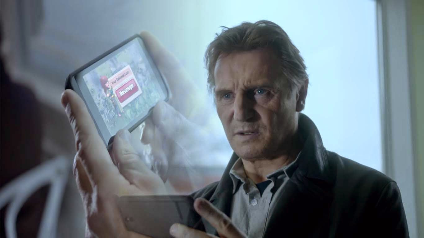 Angry Neeson is featured in Clash of Clans Superbowl ad