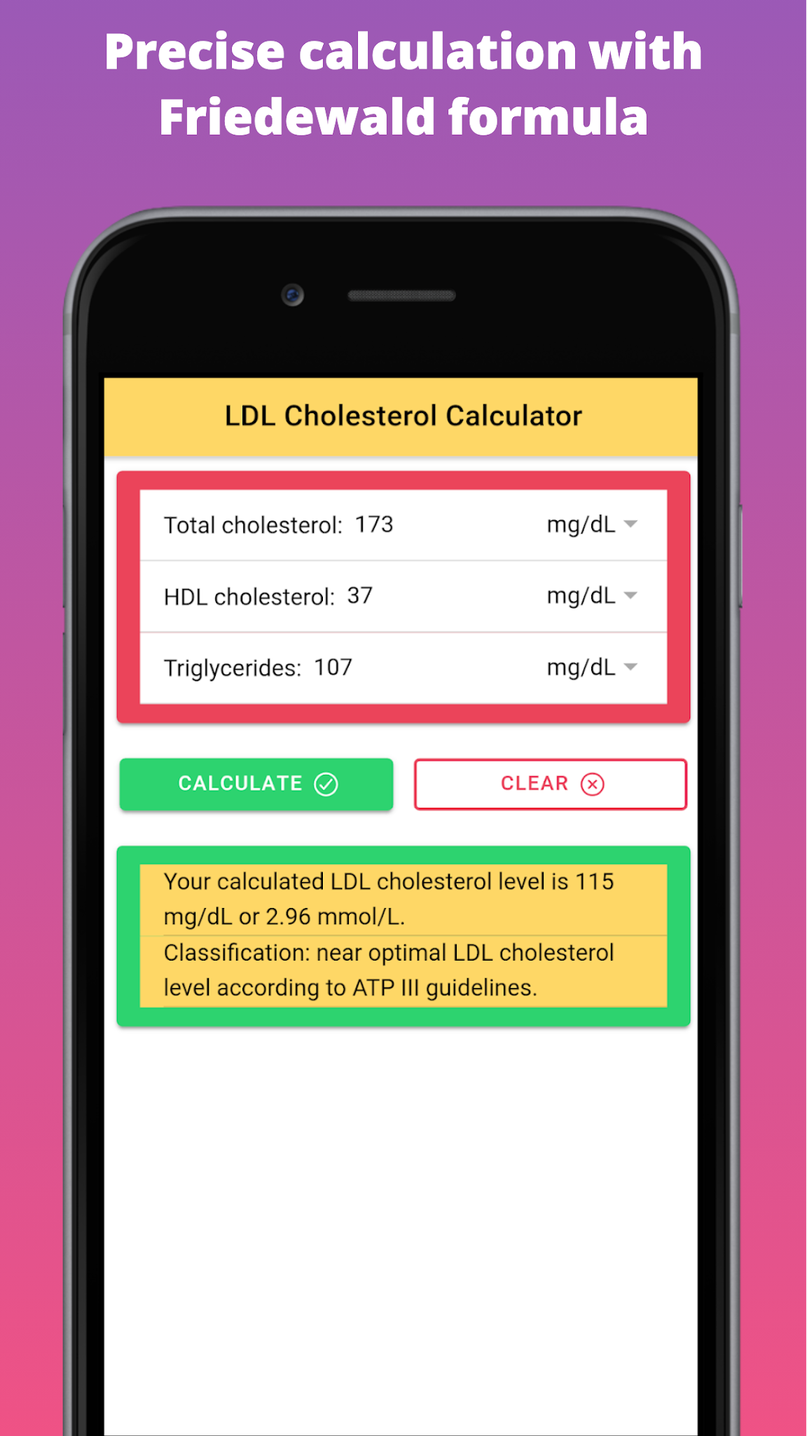 LDL Cholesterol Calculator Cholesterol Tracker iMedical Apps