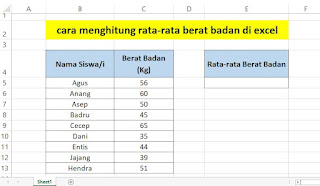 Cara Menghitung Rata-rata Berat Badan di Excel