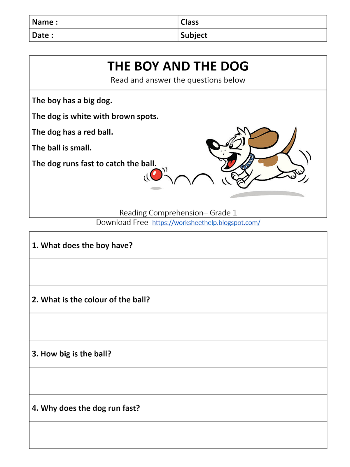 reading-comprehension-worksheet-grade-1-boy-and-dog