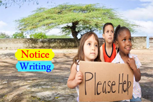 Contribution to help the poor students - Notice Writing