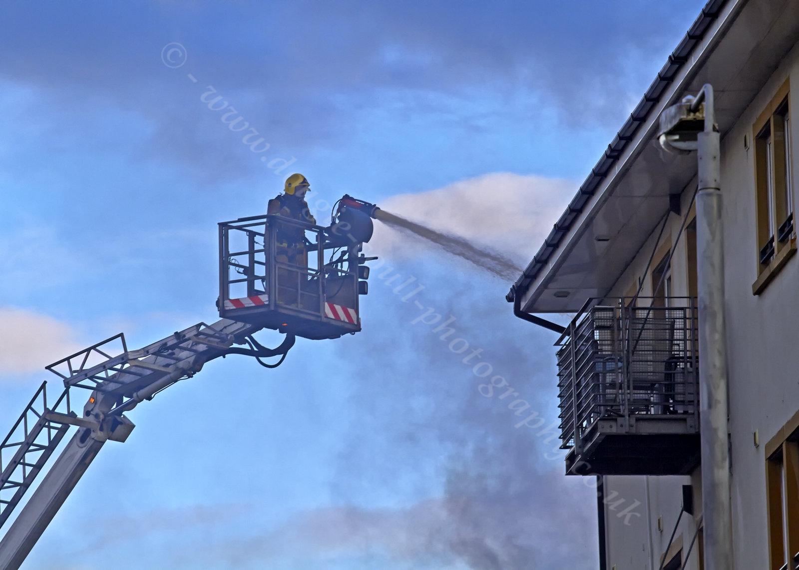 Dougie Coull Photography Lightning Strike Starts Fire in Greenock Flats