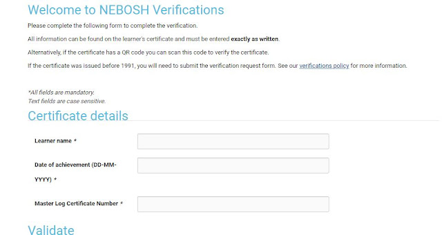 Verify Nebosh Certificate Online Free