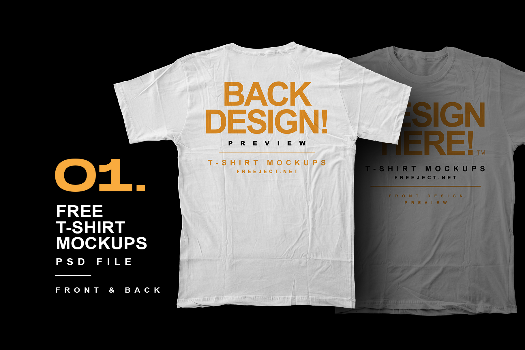 Free Download T-Shirt Mockups Design - Psd File