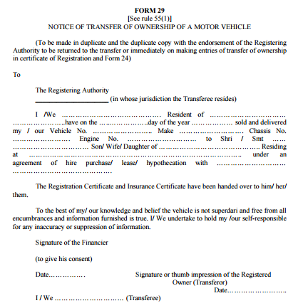 29 30 form pdf  form 29 application  form 30 pdf  rto form 28 29 30 download pdf  form 29 and 30 sample filled  form 29 parivahan  form 29 and 30 for vehicle transfer in hindi  form 29 rto rajasthan  Form 29 - Fill Online, Printable, Fillable, Blank  form 29 30 rto in hindi pdf  RTO Form 29: Download the Sample Filled PDF Form Online