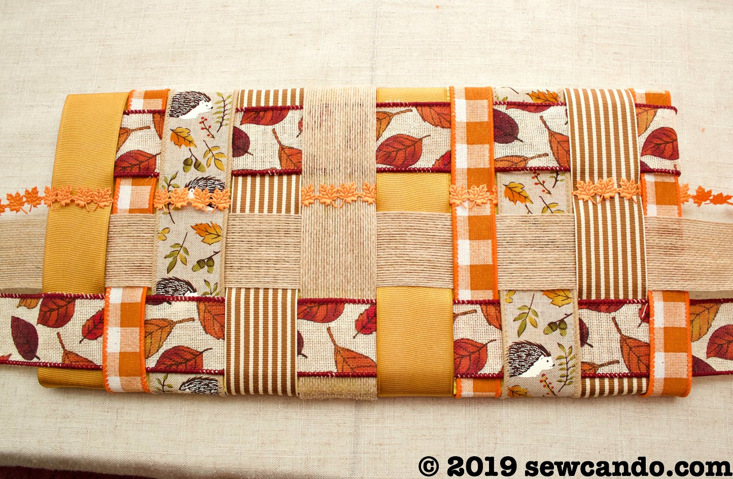 Sew Can Do: Fall Patchwork Ribbon Sign Tutorial
