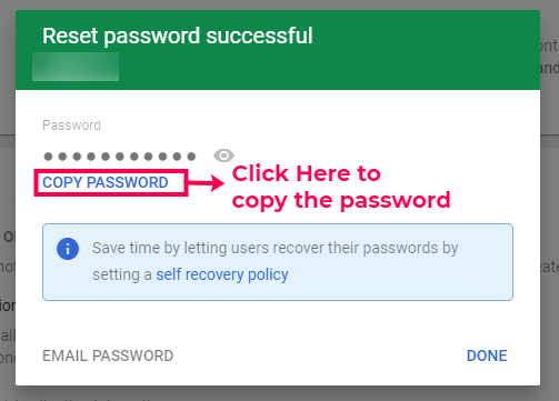 How to reset user's password in Google Workspace