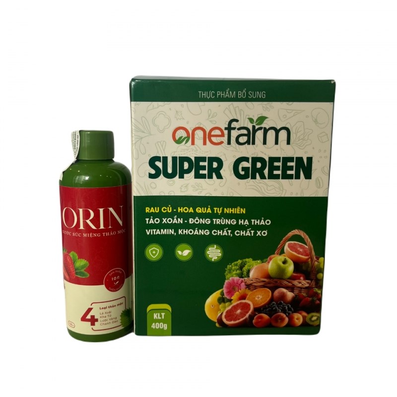 COMBO SỮA THỰC VẬT SUPER GREEN ONEFARM 400G & NƯỚC SÚC MIỆNG ORIN 100ML – ORIN