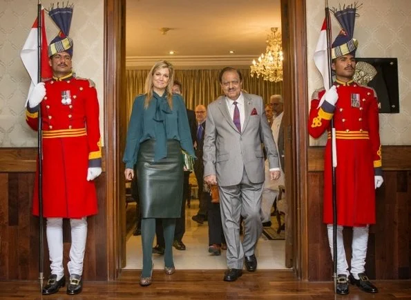 Dutch Queen Maxima attend an meeting with the President of Pakistan Mamnoon Hussain at the Residential Palace 