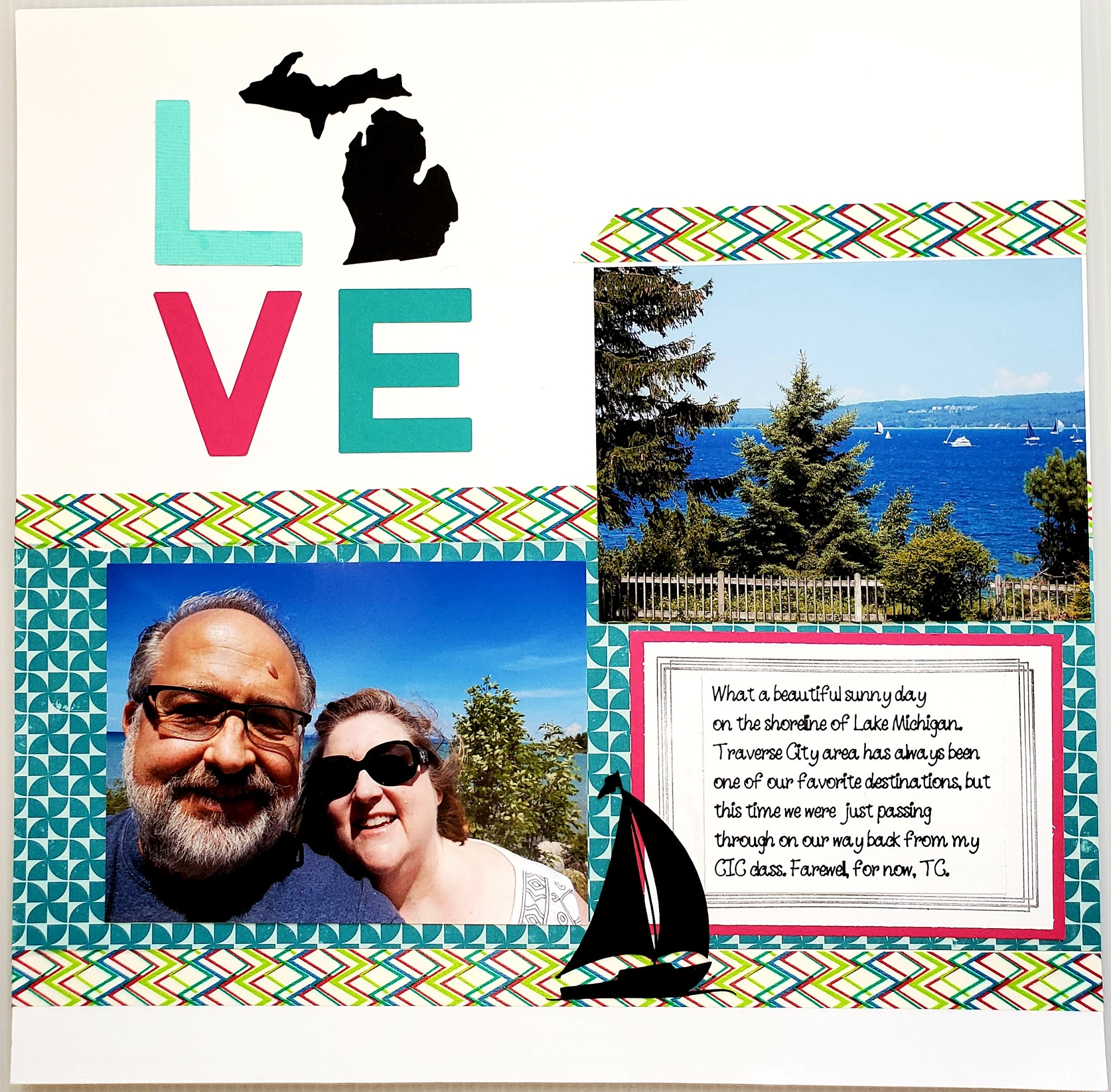 Random Memories LOVE (Michigan) Two Page Scrapbook Layout