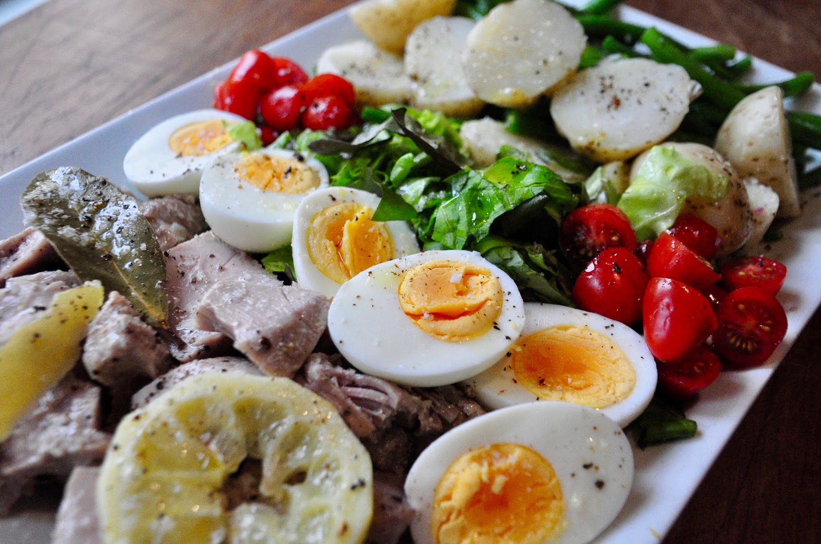 Bite Me Nicoise with Olive OilPoached Tuna