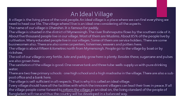 Composition, Essay, paragraph, An Ideal Village 