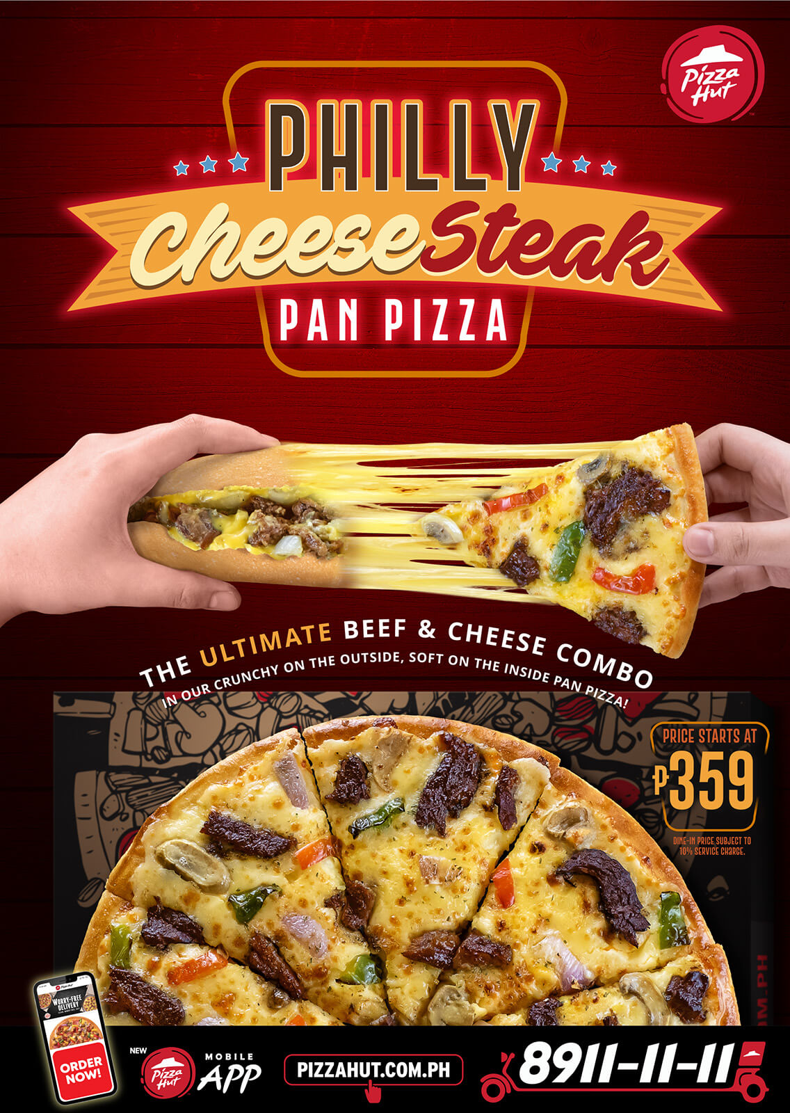 New Pizza Hut Flavor Alert The Philly Cheesesteak Pan Pizza Aci Girl