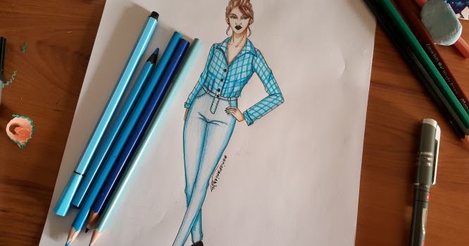 How to draw Fashion Using Colored Pencils