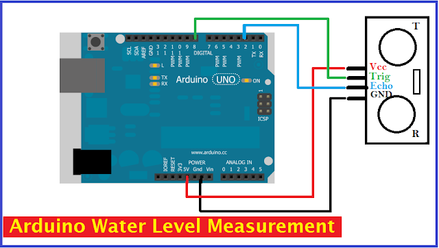 Water level measurement using ultrasonic-SR04 sensor and arduino