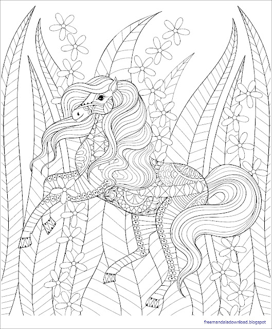 Malvorlagen Pferd Mandala