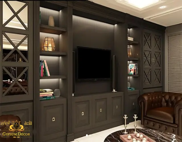 مكتبة خشب للكتب تصاميم رقيقة وفخمة wood library قلعة الديكور