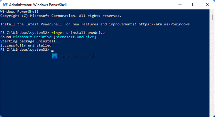 Windows 11에서 WinGet을 사용하여 OneDrive를 설치 또는 제거하는 방법