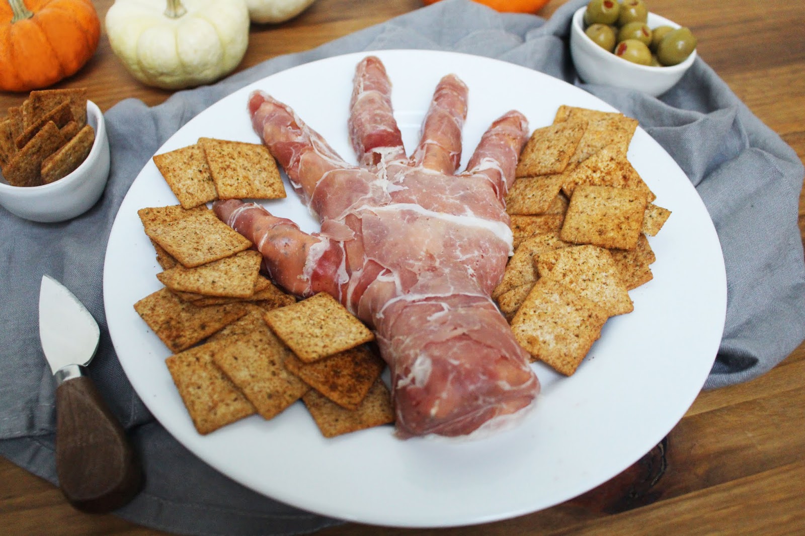 Kylee's Kitchen Amputated hand appetizer is really a tomato basil and