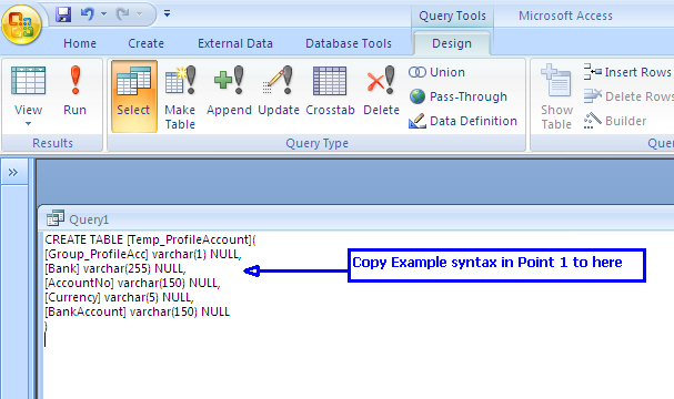 sharing: How To Create Table With SQL View in Microsoft Access