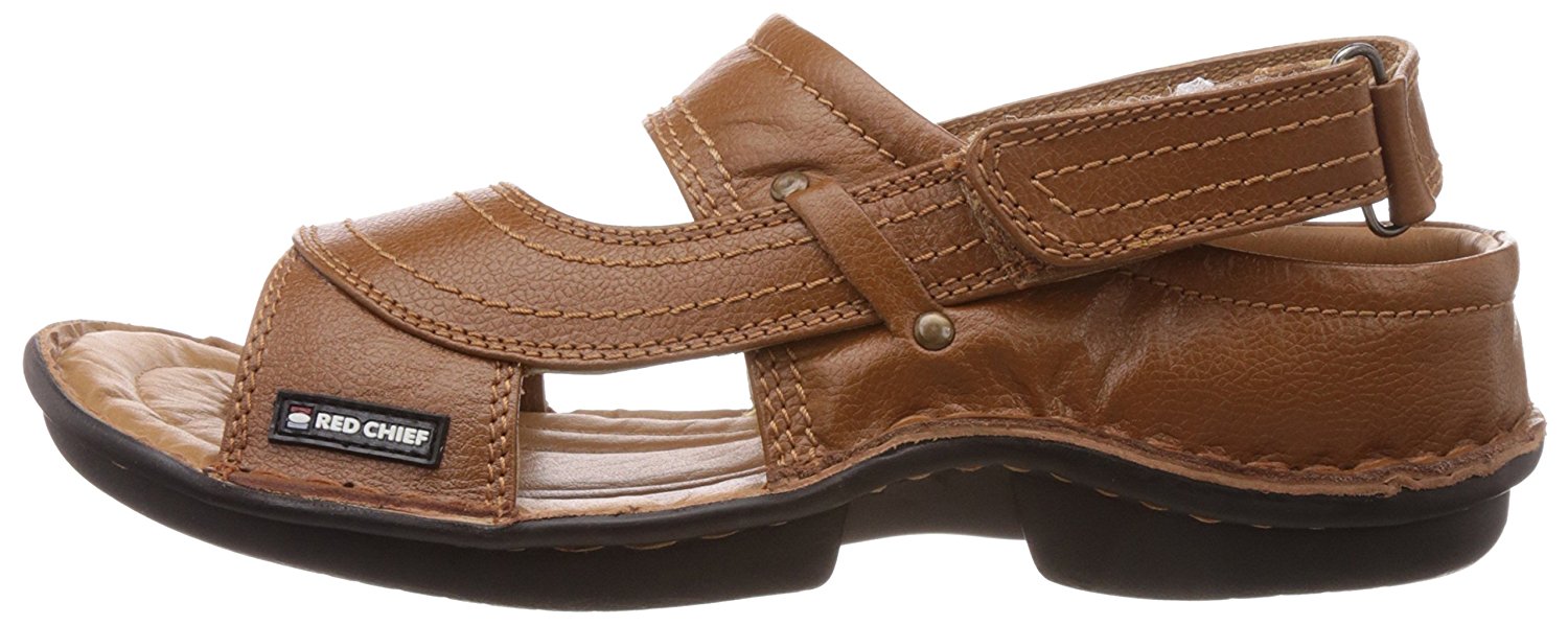 red chief men's leather sandals and floaters