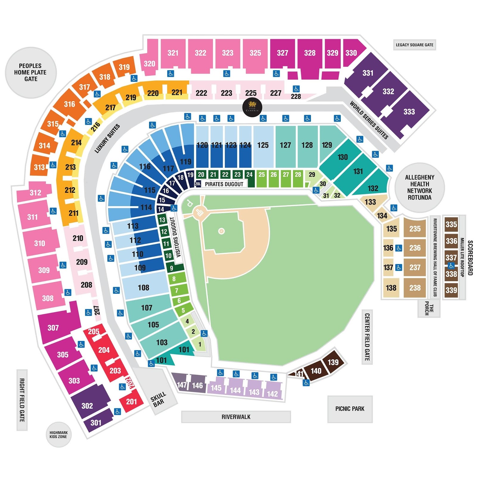 Elegant Pnc Park Seating Chart with seat numbers - Seating Chart