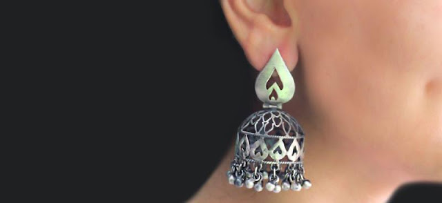 Silver Jhumkas