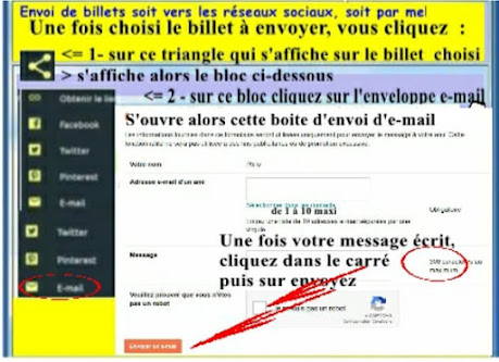 Partage d'un billet par boite envoi Google