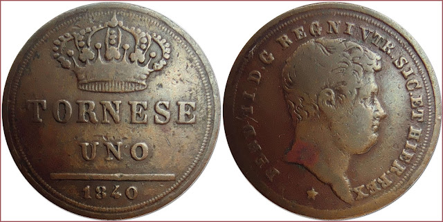 1 tornese, 1840: Kingdom of the Two Sicilies