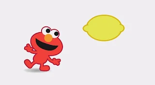 Cartoon animated Elmo, Elmo sings about the L sound in lemon, Sesame Street Episode 4318 Build a Better Basket season 43
