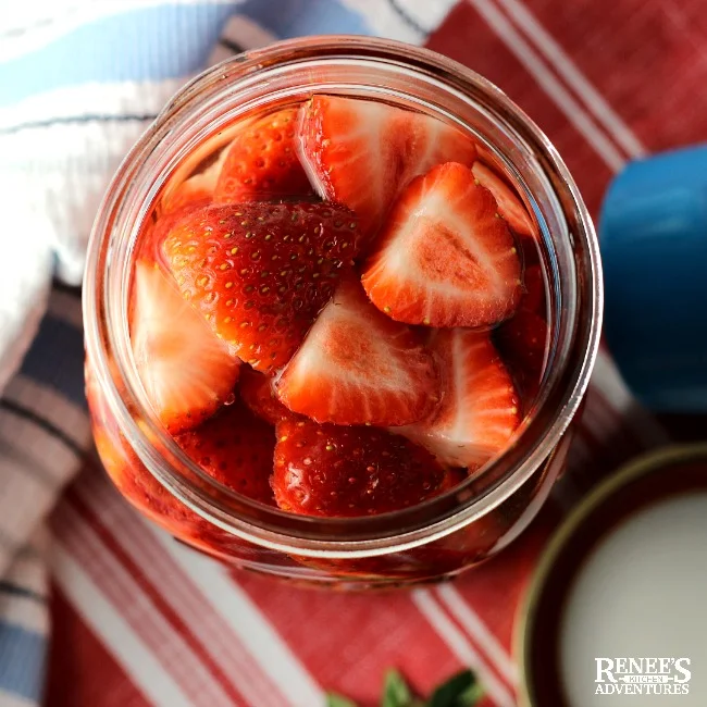 Pickled Strawberries in jar