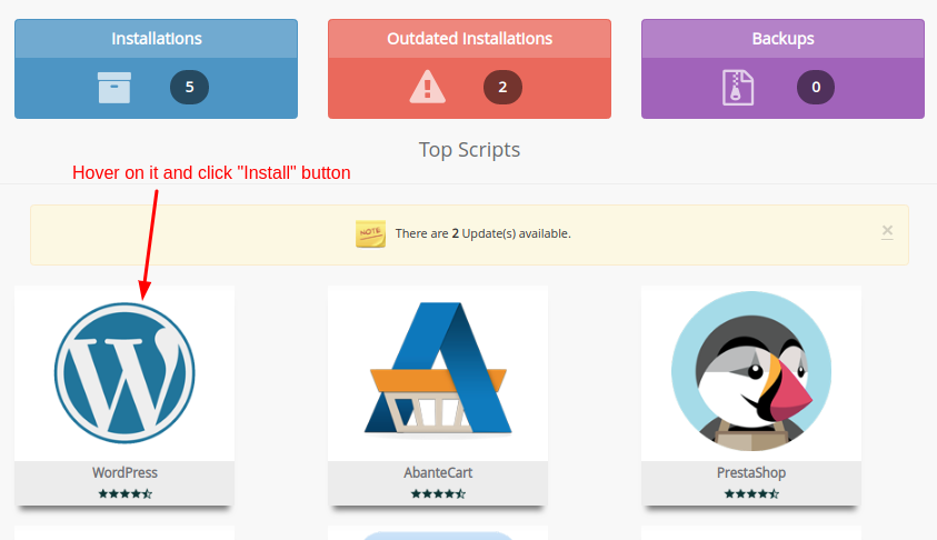 WordPress under Softaculous WordPress under Softaculous