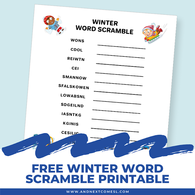 Free Winter Word Scramble Printable For Kids And Next Comes L Free Winter Word Scramble Printable For Kids And Next Comes L