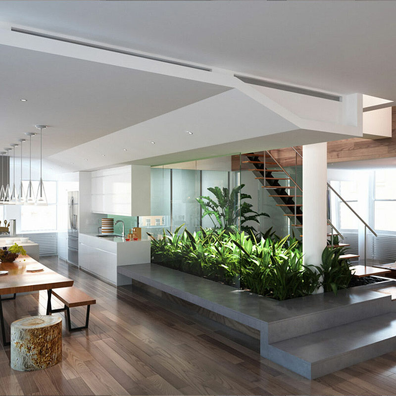 10 Hermosos Jardines Interiores de estilo minimalista · Vivir rodeado