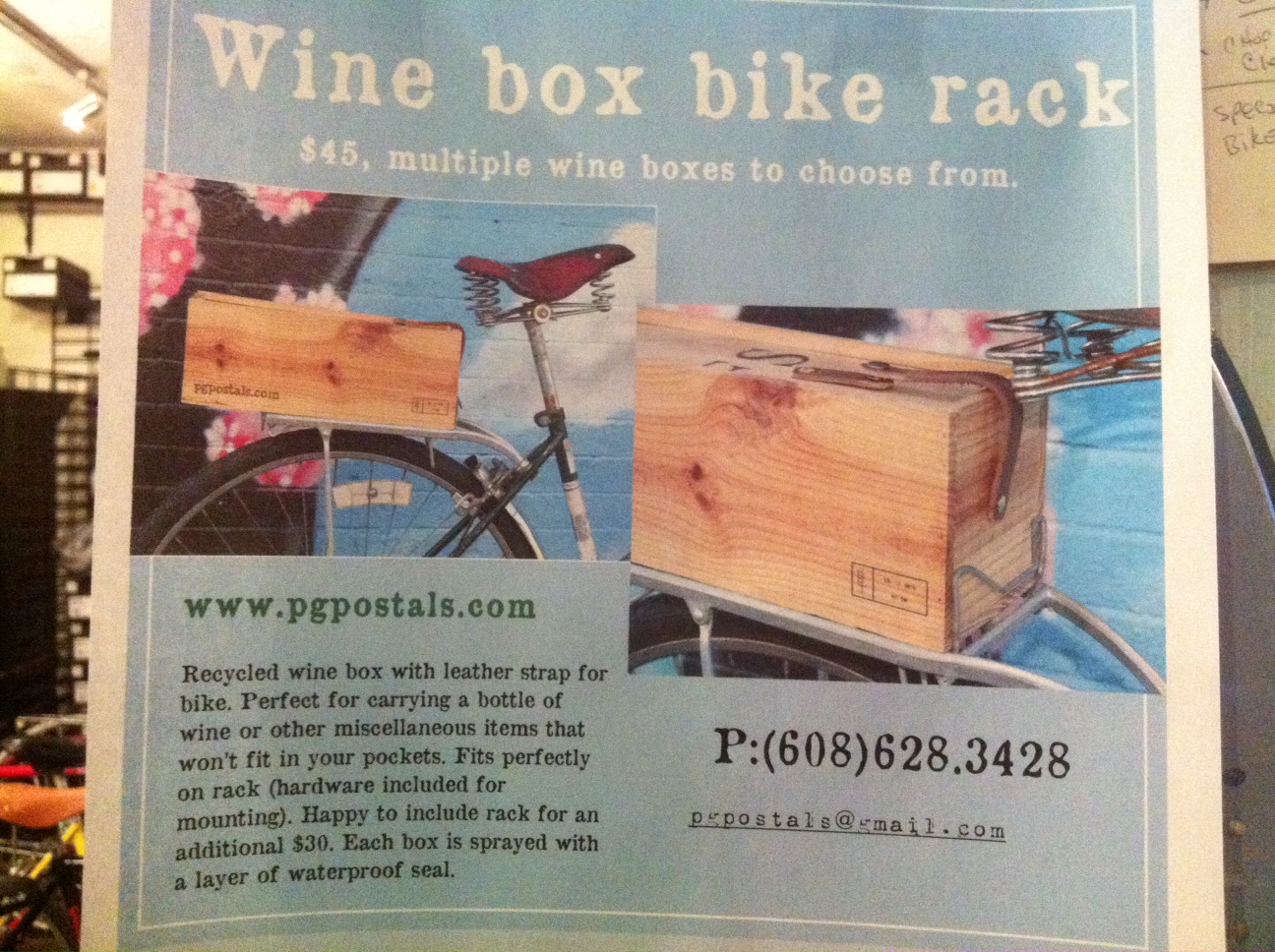 Cycle Sensei Wine box bike rack