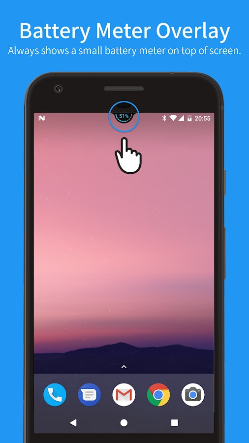تحميل تطبيق Battery Meter Overlay Pro لإظهار نسبة البطارية وإطالة عمرها