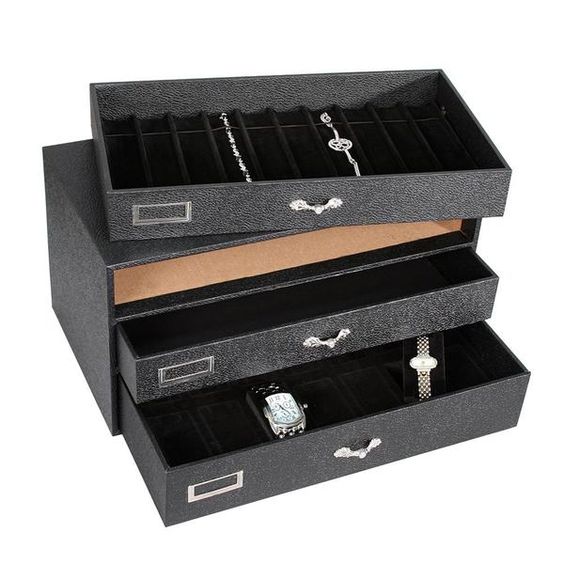 #TY-8813-BK Jewelry storage organizer w/3 Trays