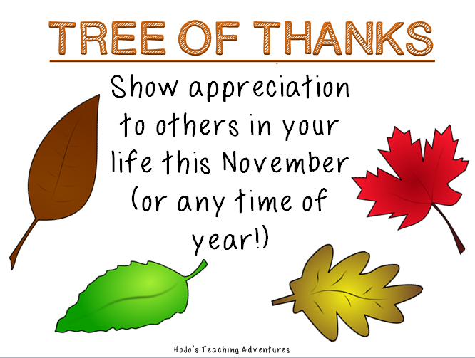 Need to boost staff morale? Or perhaps your classroom could use a lift this November? Either way, you're going to LOVE this idea! Create a tree, cut out the FREE leaves provided, and give others "thanks" for all they've done for you or your students! It's a great Thanksgiving tradition to start in your classroom or school this year!