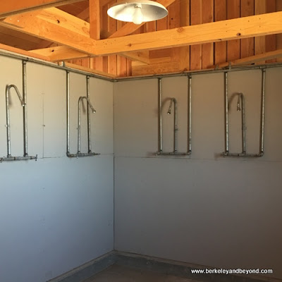showers in women's latrine at Manzanar National Historic Site in Independence, California showers in women's latrine at Manzanar National Historic Site in Independence, California
