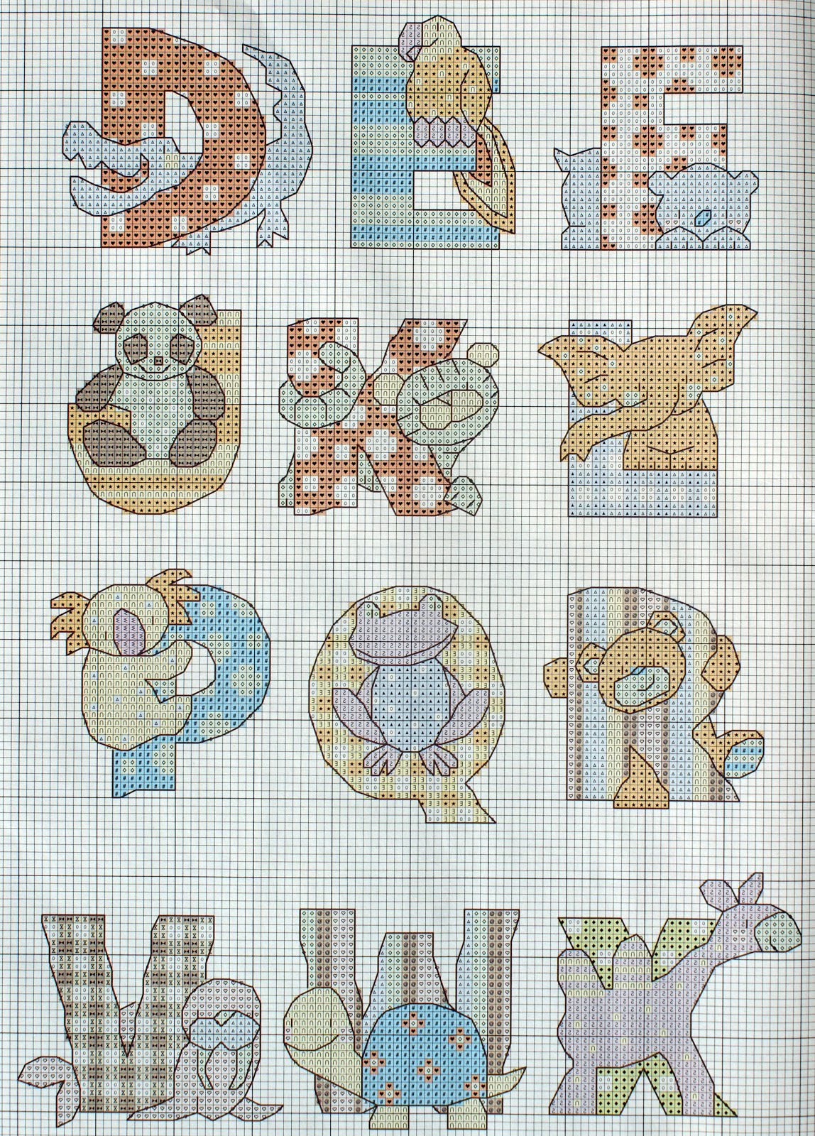 Monograma Ponto Cruz Bebe