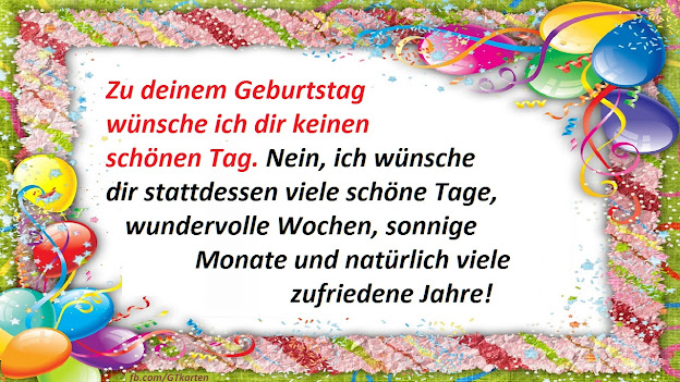 Zu deinem Geburtstag wünsche ich