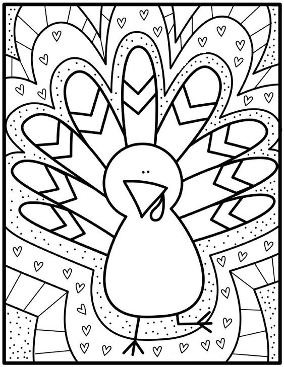 Tranh tô màu con công cho bé