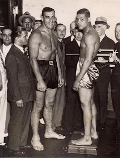 Carnera ahead of his 1935 fight with future world champion Joe Louis, who knocked him out