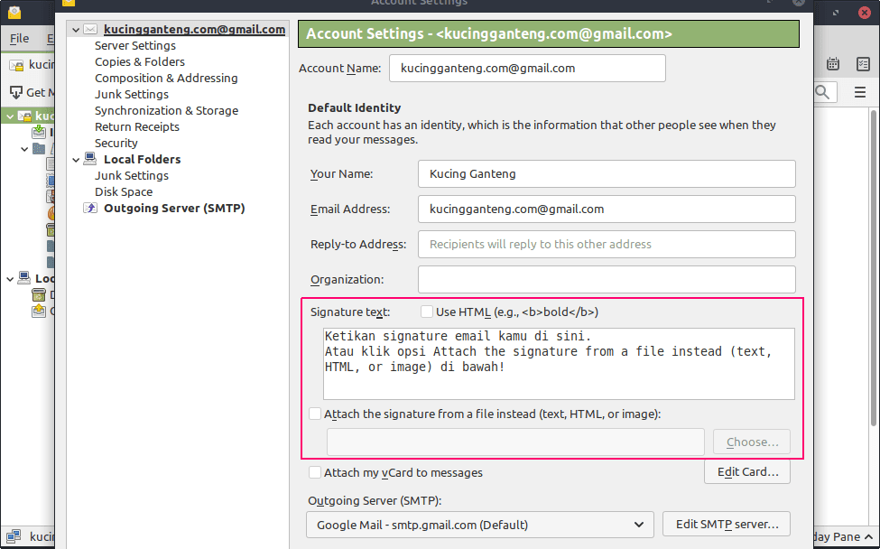 Tutorial Cara Membuat Signature Email Di Mozilla Thunderbird Kucing Ganteng Blog Tutorial Komputer Terlengkap