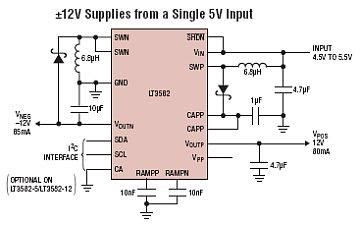 LT3582-12 DC 5V to 12V DC Converter Circuit Diagram